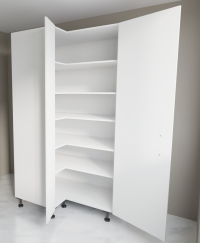 1200x900 Corner Pantry  Doors Open for Kitchen Planning