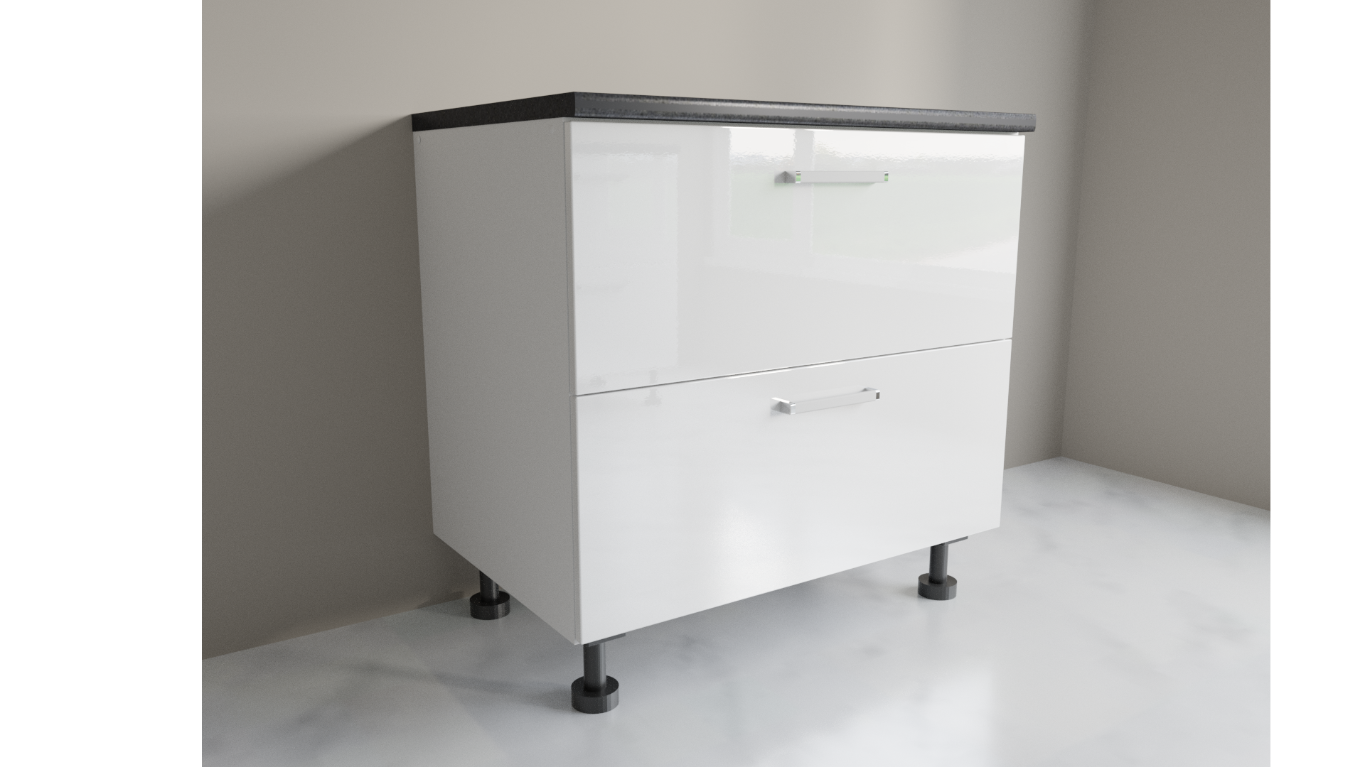 900mm 2 Drawer Base Cabinet with Top Internal Drawer for Kitchen