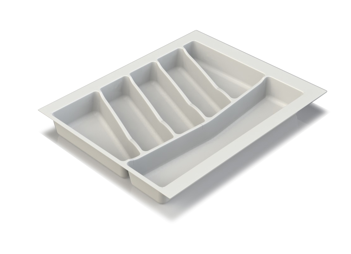 Premium Matte White Cutlery Insert for 450mm wide kitchen drawer 