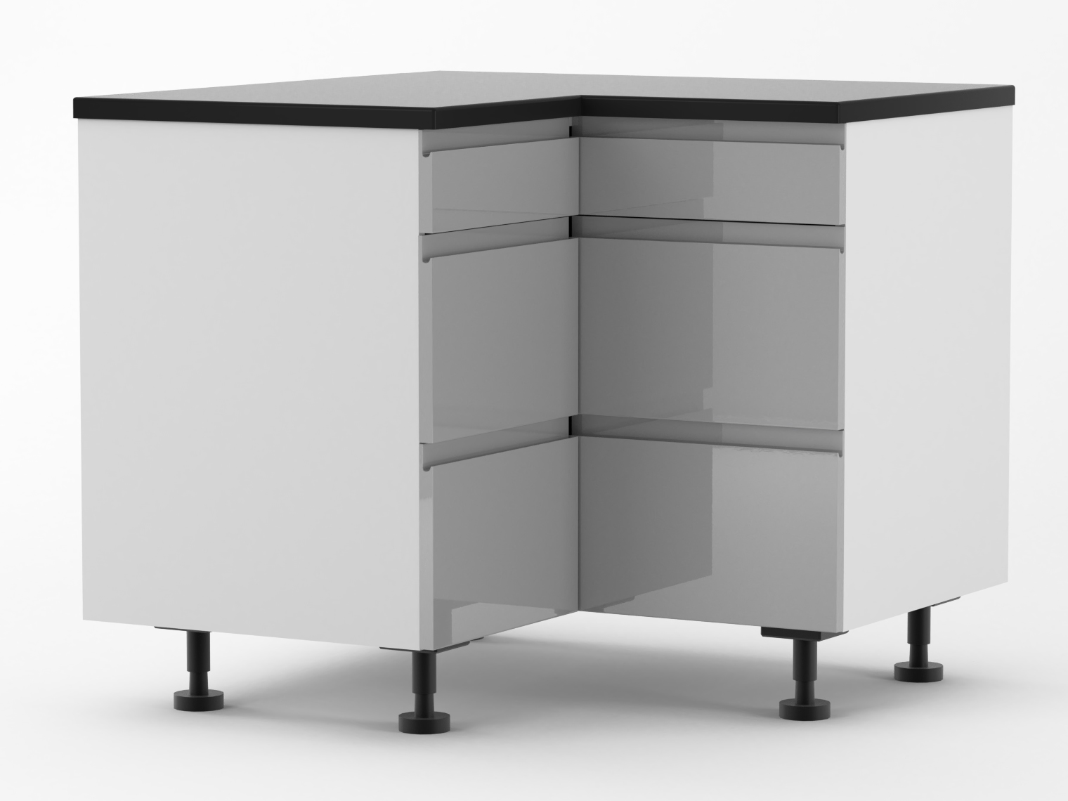 JPull Doors for 1000mm by 1000mm wide Three Drawer Corner Base