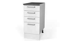 High Gloss White Base drawer cabinet for kitchen