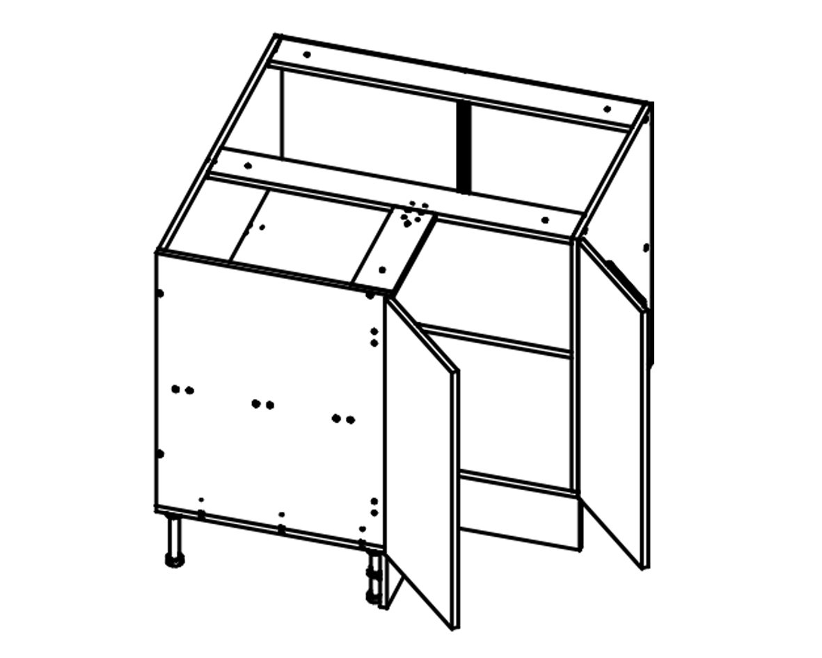 Body Diagram for Corner Cabinet S90/90 for Kitchen