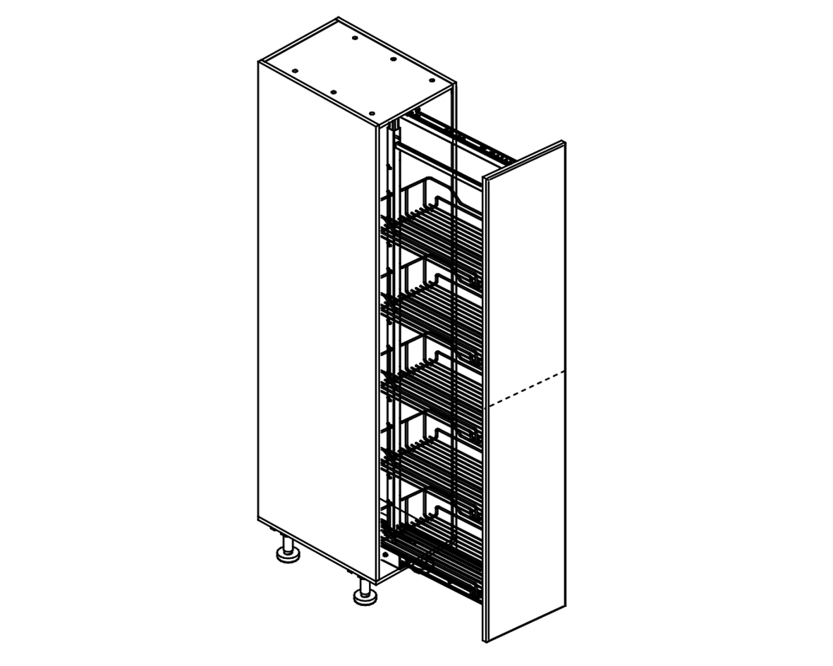 Body Diagram for Pantry S40-C/222/60/2D for Kitchen 