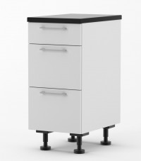 Milan - 400mm wide Three Drawer Base Cabinet - with Blum Runners