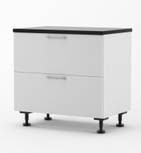 Milan - Doors for 900mm wide Two Drawer Base Cabinet with Top Hid