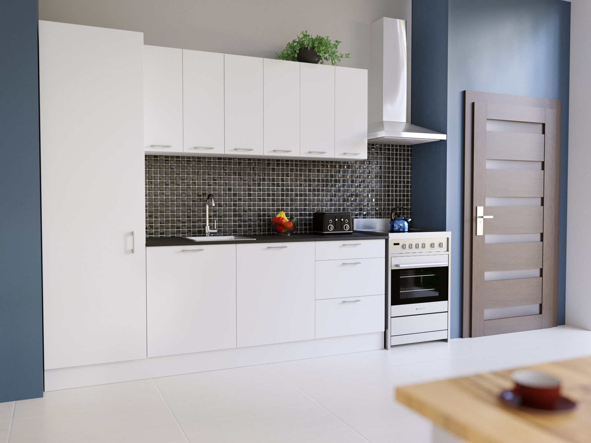 Milan 2400mm One Wall Kitset Kitchen Kitchen Cabinets And Stones Ltd