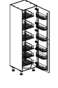 Euro 600mm Wide Pull Out Pantry Outline Image for Kitchen