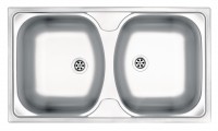Techno 2 Bowl Stainless Steel Sink w/o Drainer for Kitchen