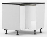 Venice - 900mm by 900mm Corner Base Cabinet - Venice Gloss White