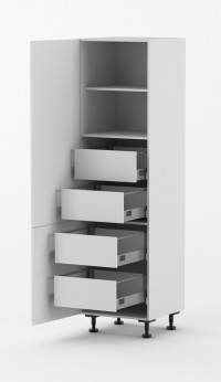 View Berlin White Pantry Cabinet 600mm With Four Internal Drawers