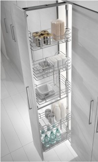 View Inoxa 400mm Pull Out Pantry Baskets - Chrome Wire