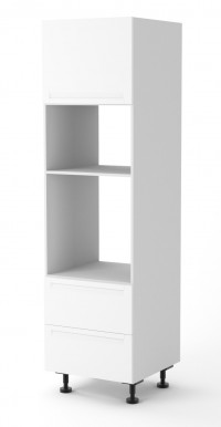 View Berlin White Matte Oven Tower Cabinet 600mm Two Drawers