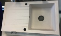 View Zorba 1 Bowl Sink with Draining Board - Alabaster Zorba 1 Bowl Sink with Draining Board - Alabaster for Kitchen