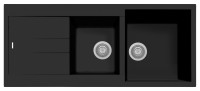 View Amanda Black Matte 1.5 Bowl Sink w Draining Board 11620 Amanda Black Matte 1.5 Bowl Sink w Drainer 11620 for Kitchen