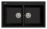 View Amanda Black Matte 2 Bowl Sink w/o Draining Board AM8620 Amanda Black Matte 2 Bowl Sink w/o Draining Board AM8620