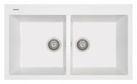 View Amanda White Matte 2 Bowl Sink w/o Draining Board AM8620-WHITE Amanda White Matte 2 Bowl Sink w/o Draining Board AM8620-WHITE