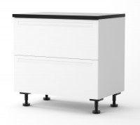View Berlin White Base Two Drawer Cabinet 900mm
