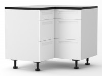 View Berlin White Corner Drawers Cabinet 1000mm by 1000mm