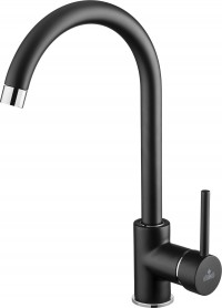 View Milin Black Standing Sink Mixer Tap with U Spout Milin Black Standing Sink Mixer Tap with U Spout for Kitchen