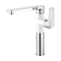 View Square Edged Tap Chrome/White BEG_W630 Square Edged Tap Chrome/White BEG_W630 for Kitchen Sink