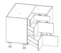 View Body Diagram for Corner drawer cabinet S100/100SZ3A Body Diagram for Corner drawer cabinet S100/100SZ3A for Kitchen
