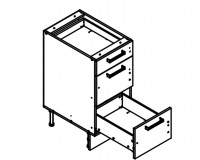 View Body Diagram for Base Three Drawer Cabinet Body Diagram for Julia Base drawer cabinet S40SZ3 for Kitchen