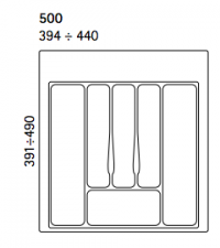 View Dimensions Image for Cutlery Tray 500mm Wide Dimensions Image for Cutlery Tray 500mm Wide for in Drawers