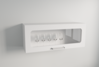 Clear Glass Long Horizontal Wall Cabinet for Kitchen