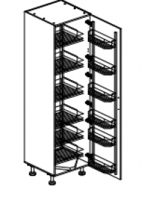 View Euro 600mm Wide Pull Out Pantry Outline Image Euro 600mm Wide Pull Out Pantry Outline Image for Kitchen