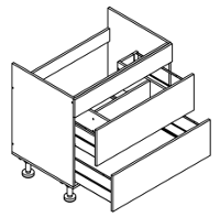 View 900mm Wide Under Sink 2 Drawer Base Cabinet - Euro 900mm Wide Under Sink 2 Drawer Base Cabinet - Euro for Kitchen
