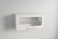 View Clear Glass Short Horizontal Wall Cabinet in White Matte Clear Glass Short Horizontal Wall Cabinet for Kitchen