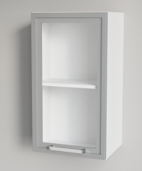 View Clear Glass Vertical Single Door Silver Framed Wall Cabinet Clear Glass Vertical Single Door Silver Framed Wall Cabinet for