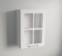 View 500mm or 600mm Wall Unit with Clear Glass Panels in White Matte 500mm or 600mm Wall Unit with Clear Glass Panels for Kitchen