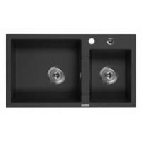 Piva 2 Bowl Granite Sink without Draining Board for Kitchen