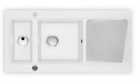 View Modern 1.5 Sink with Drainer Alabaster Finish Modern 1.5 Sink with Drainer Alabaster Finish for Kitchen