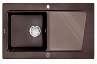 View Modern 1 Bowl Brown Metallic Granite Sink Modern 1 Bowl Brown Metallic Granite Sink for Kitchen